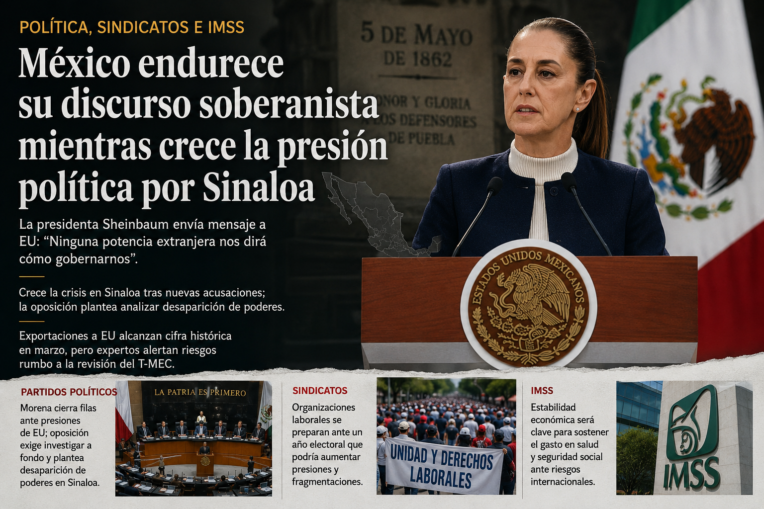 México endurece su discurso soberanista mientras crece la presión política por Sinaloa